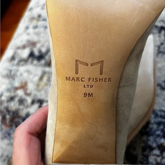 MARC FISHER ZALA Block Heel Suede Pumps 9 - Picture 7 of 10